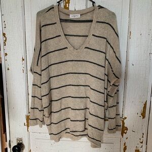 CJLA tan & black stripe sweater